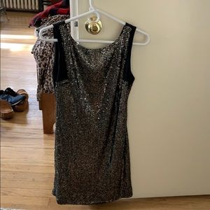 Gold and black cocktail dress
